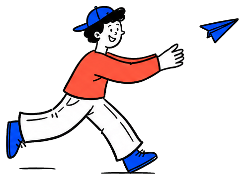 An illustrated creator carrying an idea toward the publishing calendar.